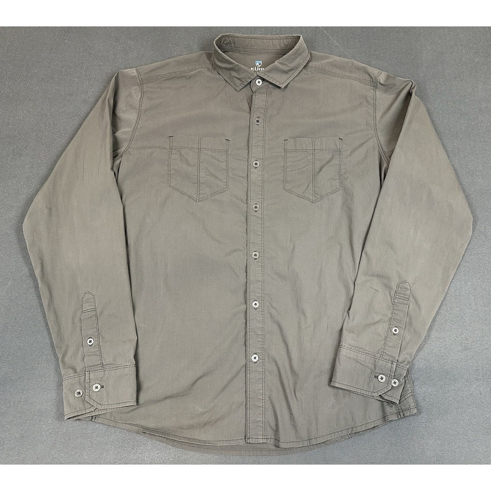 Kuhl Rejectr Shirt Mens Large Tapered Fit UPF 35 Long Sleeve Button Up Hiking